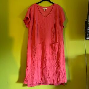 Isaac Mizrahi Live! Coral Gauze Like Midi Dress Size M